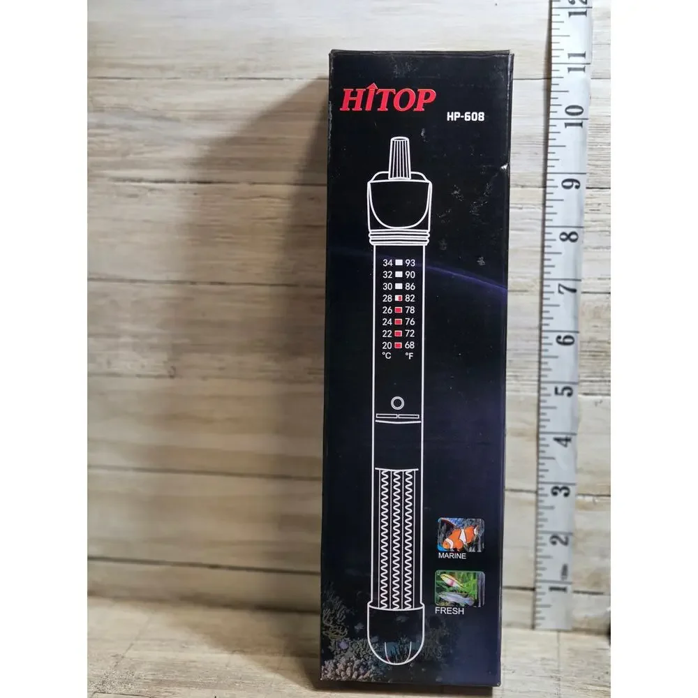 HITOP HP-608 Aquarium Heater 50W Adjustable Fish Tank Heater New Open Box